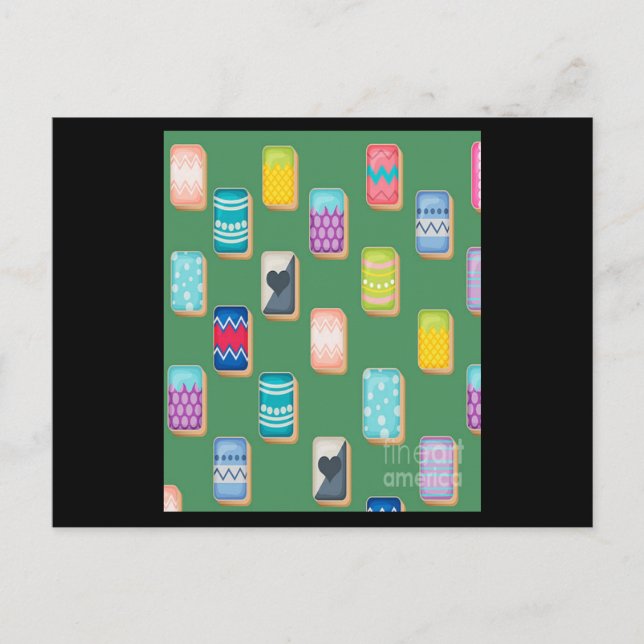 Mahjong Cards Line Set Postkarte (Vorderseite)