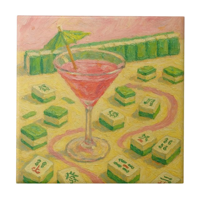 Mahjong Chic Painting Cocktail  Fliese (Vorderseite)