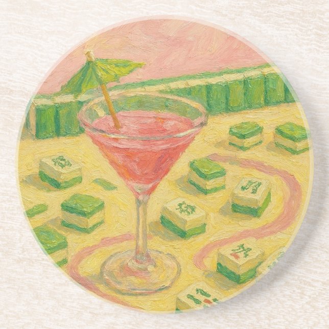 Mahjong Chic Painting Cocktail  Getränkeuntersetzer (Vorne)