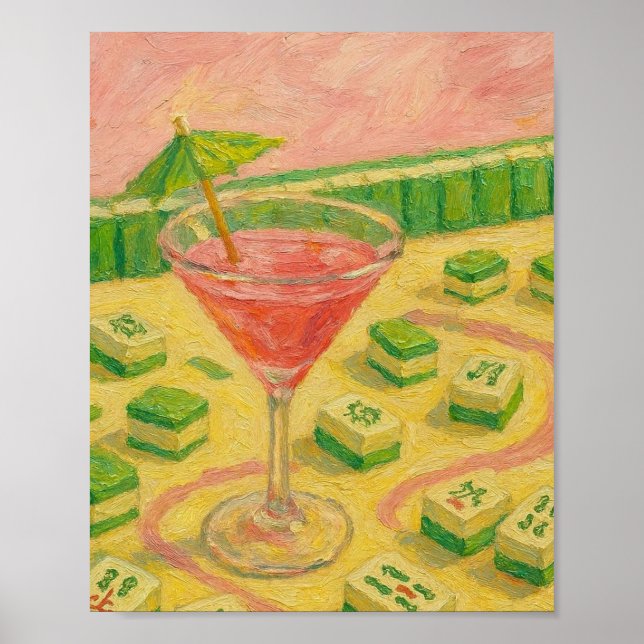 Mahjong Chic Painting Cocktail  Poster (Vorne)