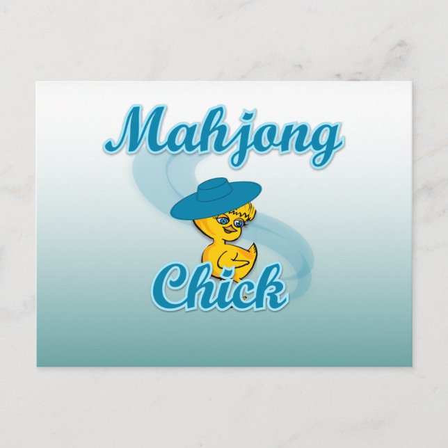 Mahjong Chick #3 Postkarte (Vorderseite)
