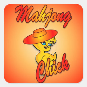 Mahjong Chick #5 Quadratischer Aufkleber