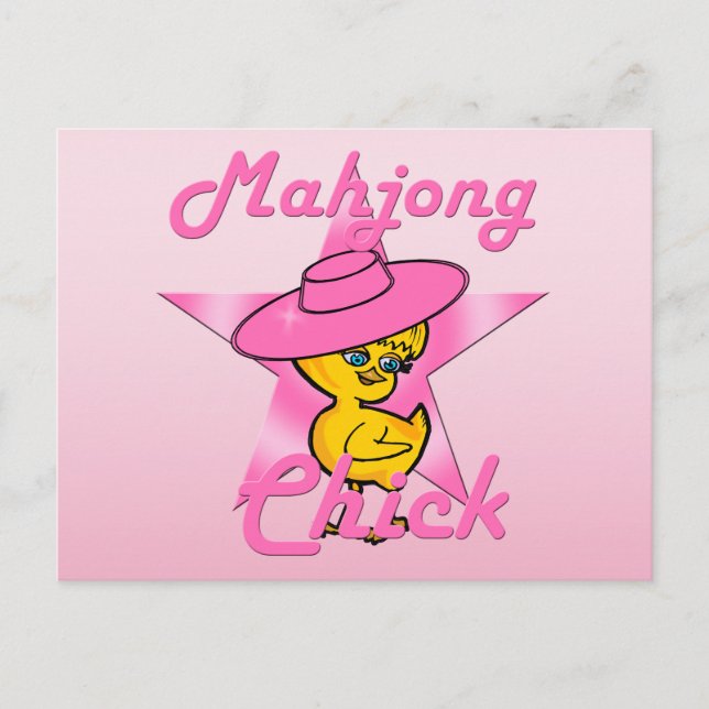 Mahjong Chick #8 Postkarte (Vorderseite)