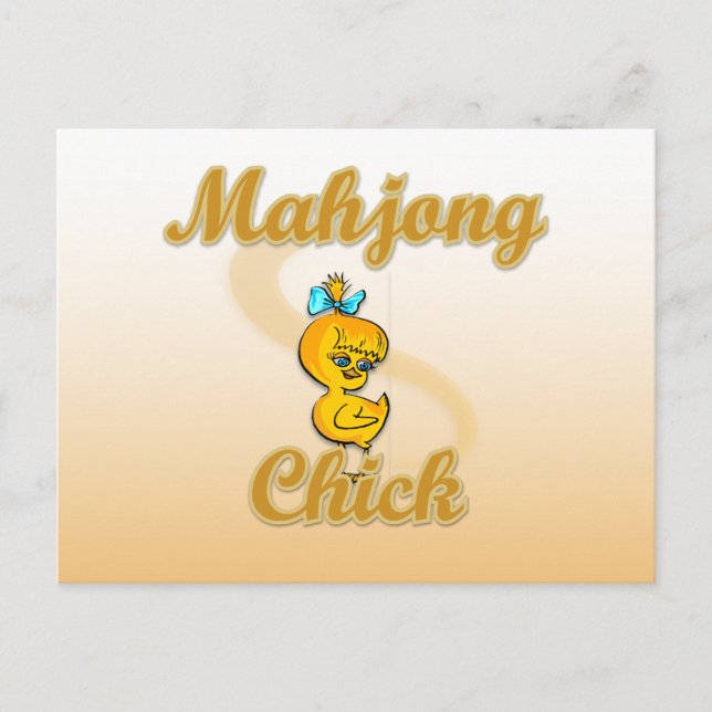 Mahjong Chick Postkarte (Vorderseite)