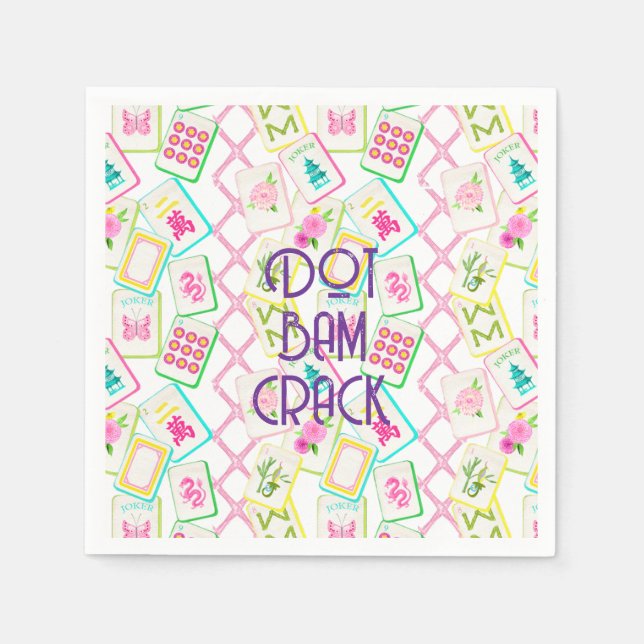 MAHJONG COCKTAIL NAPKIN SERVIETTE (Vorderseite)