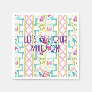 MAHJONG COCKTAIL NAPKINS SERVIETTE