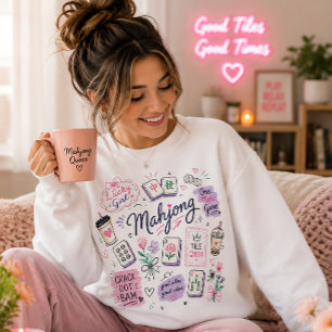 Mahjong-Collage mit Kacheln Sweatshirt