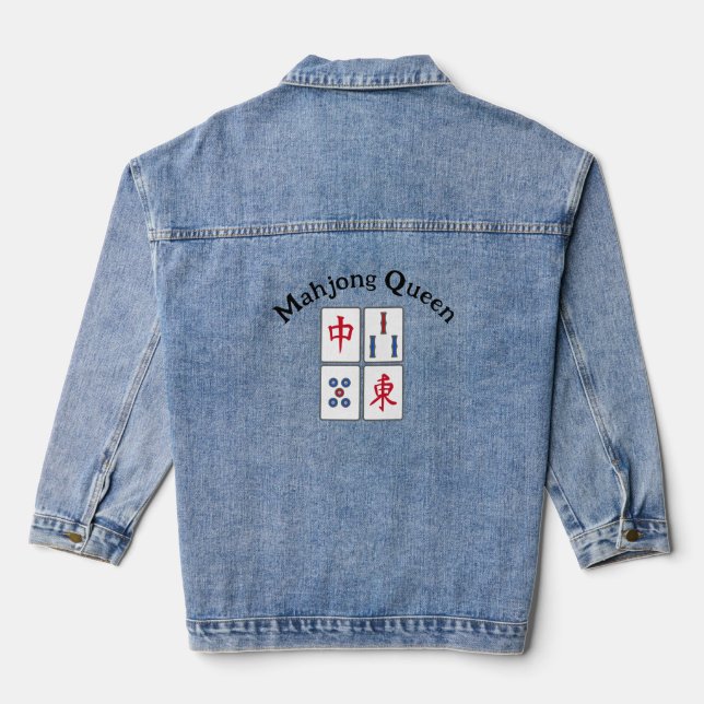 Mahjong Design Denim Jacket Jeansjacke (Rückseite)