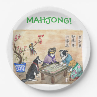 Mahjong Dogs - Pappteller