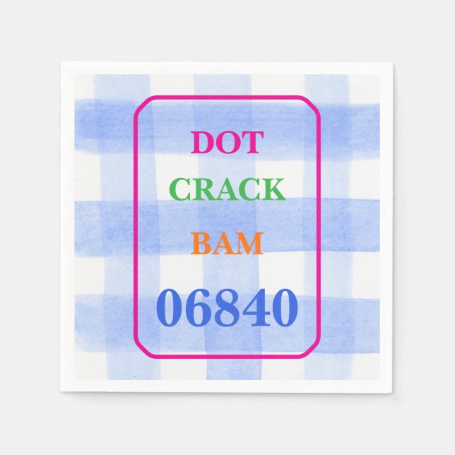 Mahjong Dot Crack Bam Watercolor Gingham Serviette (Vorderseite)