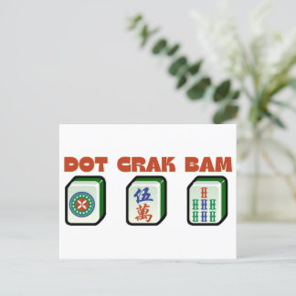 Mahjong Dot Crak Bam Postkarte