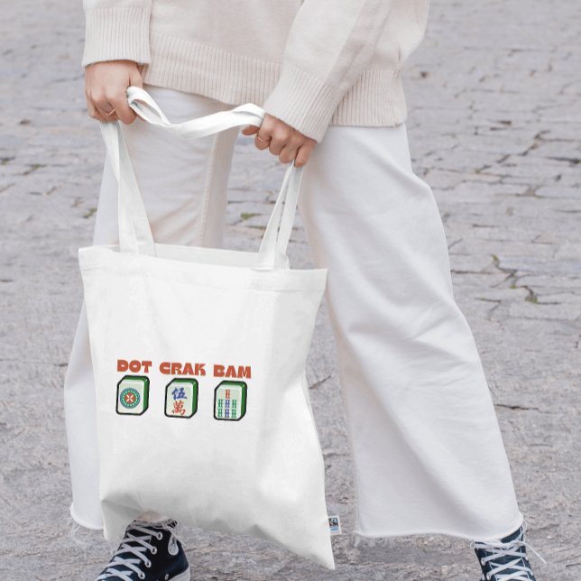 Mahjong Dot Crak Bam Tragetasche (Cute bag for Mahjong players that makes a great gift for tournaments, raffles and Mahjong parties!)