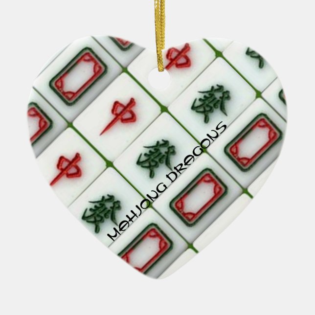 Mahjong Drachen Keramikornament (Vorne)