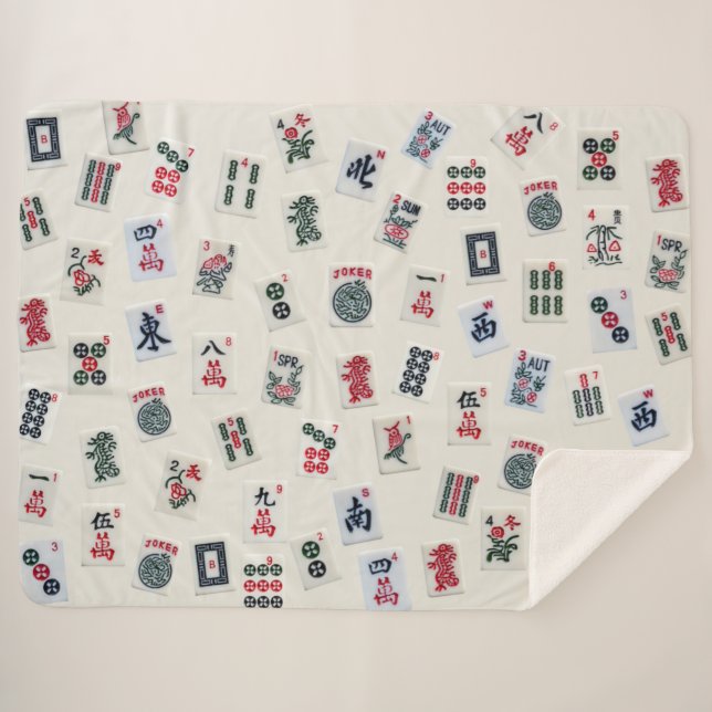 MahJong Fliesen Fotografie auf Abzeichen Hintergru Sherpadecke (Vorderseite (Horizontal))