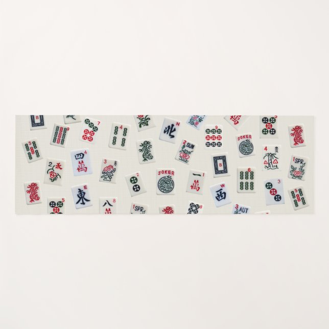 MahJong Fliesen Fotografie auf Abzeichen Hintergru Yogamatte (Vorderseite (Horizontal))