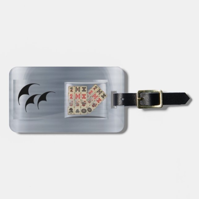 Mahjong Fliesen Gepäckanhänger (Vorderseite horizontal)