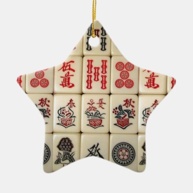 Mahjong Fliesen Keramik Ornament (Vorne)