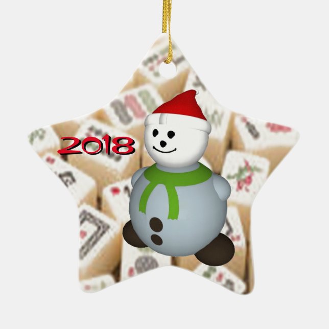 Mahjong-Fliesen Keramik Ornament (Hinten)