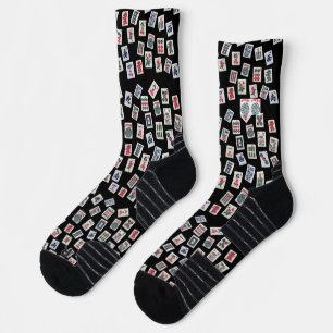 MahJong-Fliesen (Symbole) auf dunkel Socken