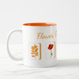 Mahjong Flower Tiles Mug Zweifarbige Tasse