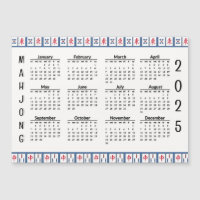 Mahjong Game Tiles 2025 Kalender Magnetkarte