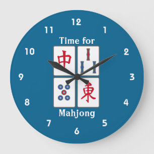 Mahjong Game Tiles Design Akrylle Wall Clock Große Wanduhr