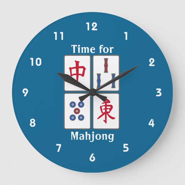 Mahjong Game Tiles Design Akrylle Wall Clock Große Wanduhr (Vorderseite)