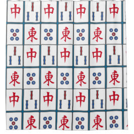 Mahjong Game Tiles Design Duschvorhang
