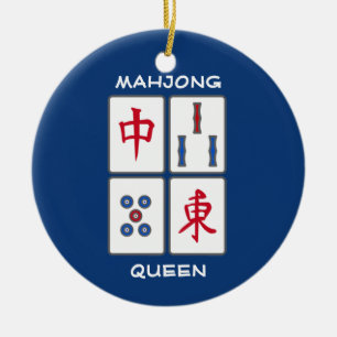 Mahjong Game Tiles Design Keramik Ornament