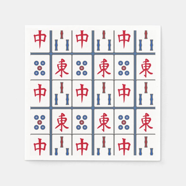 Mahjong Game Tiles Design Serviette (Vorderseite)