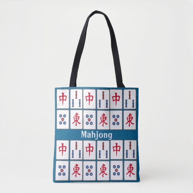 Mahjong Game Tiles Design Tote Bag (Vorderseite)