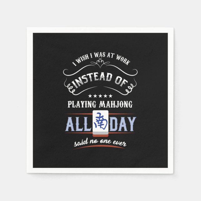 Mahjong Gameplay Gamble China Tile auf Chinesisch  Serviette (Vorderseite)