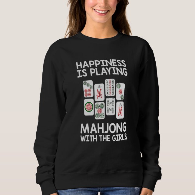 Mahjong Glück spielt Mahjong mit dem Mädchen Sweatshirt (Vorderseite)