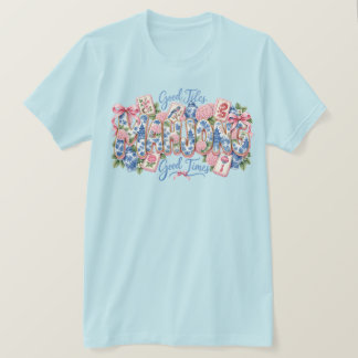 Mahjong Gute Kacheln Gute Zeiten Chinoiserie Flora T-Shirt