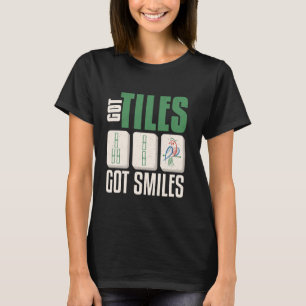 Mahjong hat Kacheln, hat Lächeln Design Mahjong T-Shirt