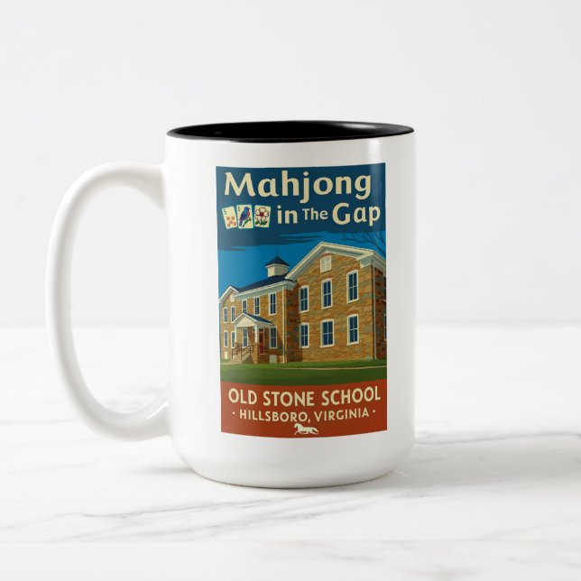Mahjong in der Gap-Kaffeetasse Zweifarbige Tasse (Links)