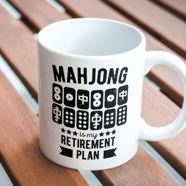 Mahjong ist mein Rentenplan | Funny mahjong Kaffeetasse (Von Creator hochgeladen)