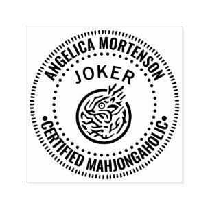 Mahjong-Joker „Zertifizierter Mahjongaholic“ Name Permastempel