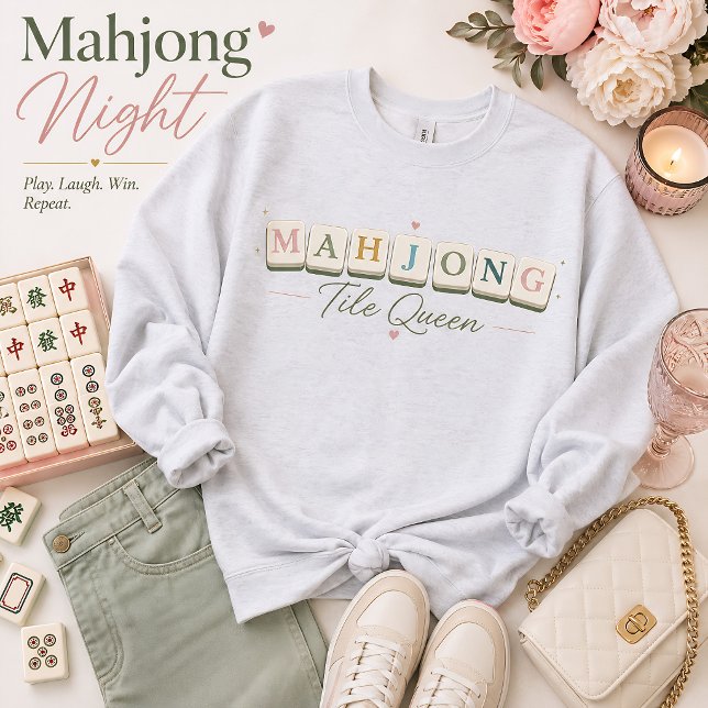 Mahjong-Kachel Königin Süß Sweatshirt (Von Creator hochgeladen)