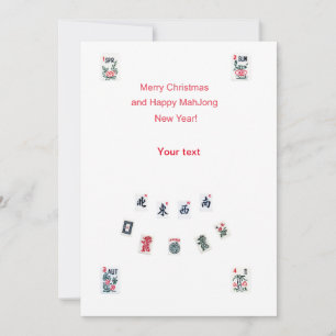 Mahjong-Kachel-Symbole Design für Weihnachten
