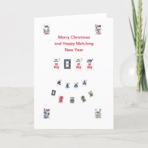 Mahjong-Kachel-Symbole Design für Weihnachten