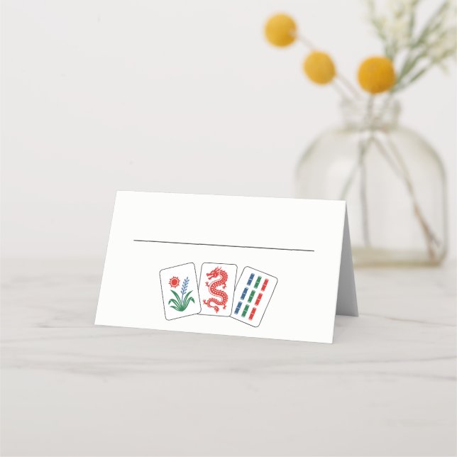 Mahjong-Kacheln #2 Platzkarte ohne Tischnummer (Vorderseite)