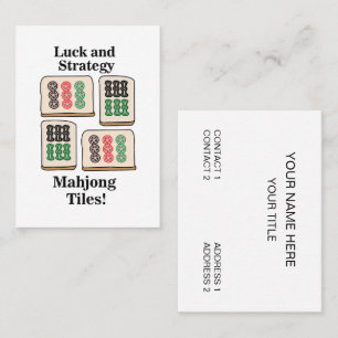 Mahjong-Kacheln Glück Strategie Spiel Visitenkarte