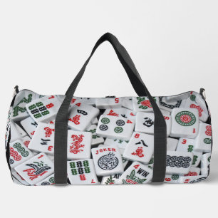 Mahjong-Kacheln in großer Reisverschlusstasche Duffle Bag