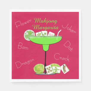 Mahjong-Kacheln und Margarita-Papier-Servietten Serviette