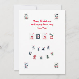 Mahjong-Kelkarten-Symbole 2027 für Weihnachten
