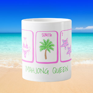 MAHJONG KÖNIGIN Beach Mahjong Tiles Coastal Preppy Jumbo-Tasse