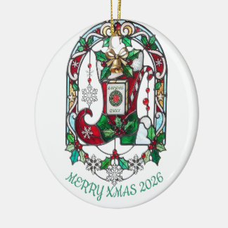Mahjong-Königin-Buntglas-Weihnachtsbaumanhänger Keramik Ornament