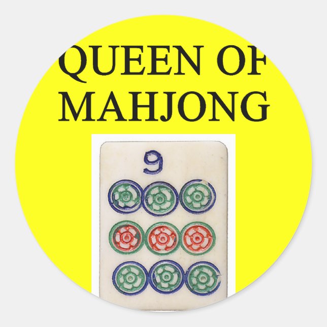MAHJONG-Königin Runder Aufkleber (Vorderseite)