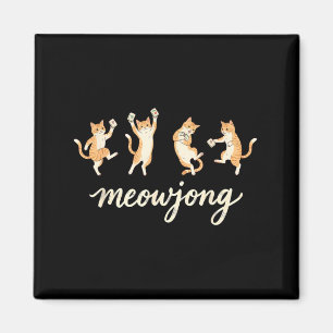 Mahjong-Liebhaber Mahjong-Spieler Katze spielt Mah Magnet